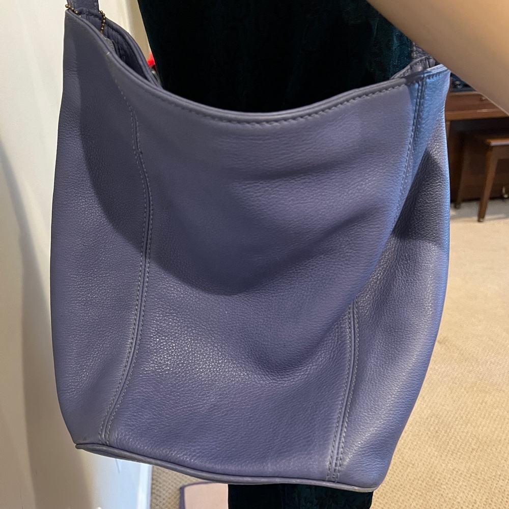 Vintage Coach Spring 1997 periwinkle pebbled leather large bag from Sonoma line